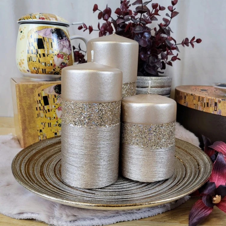 ŚWIECA QUEEN EVO WALEC SZAMPAŃSKI FI7 H18