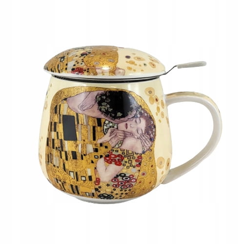 KUBEK Z ZAPARZACZEM KLIMT POCAŁUNEK 450 ML