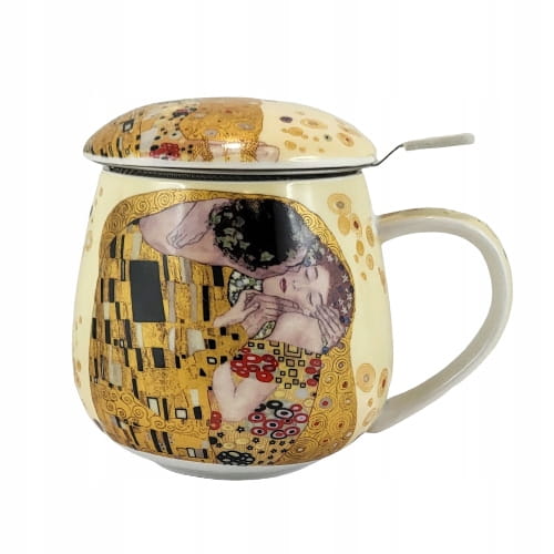 KUBEK Z ZAPARZACZEM KLIMT POCAŁUNEK 450 ML