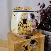 KUBEK Z ZAPARZACZEM KLIMT POCAŁUNEK 450 ML