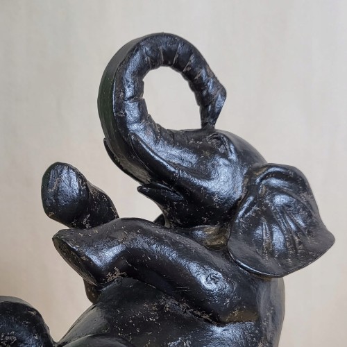 FIGURKA SŁOŃ SŁONIK CZARNY POSTARZANY