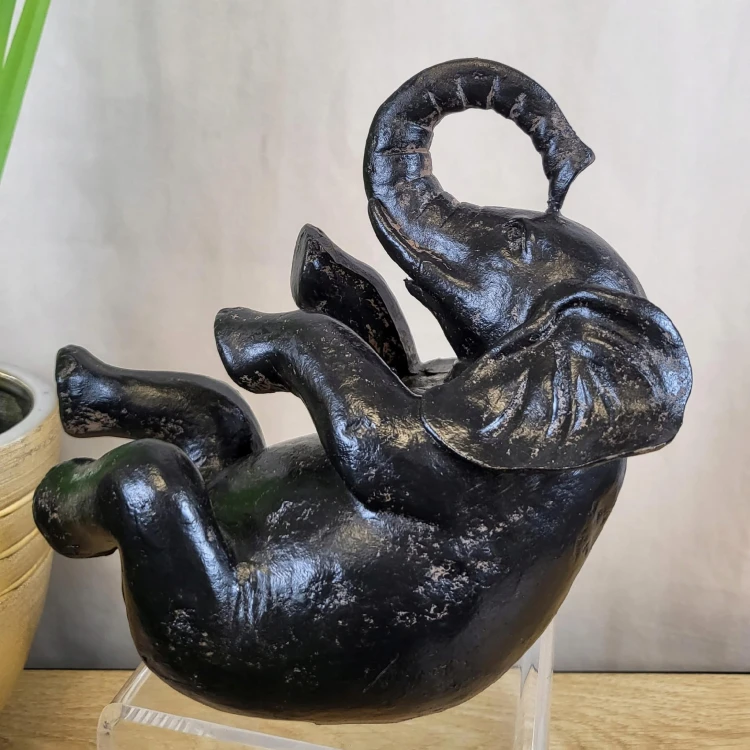 FIGURKA SŁOŃ SŁONIK CZARNY POSTARZANY