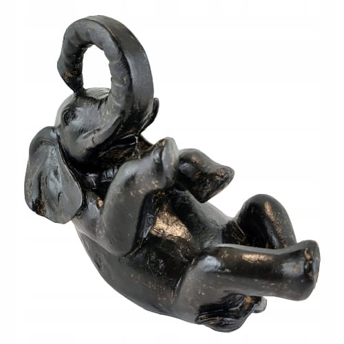 FIGURKA SŁOŃ SŁONIK CZARNY POSTARZANY