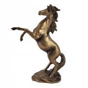 FIGURKA KOŃ STOJĄCY DĘBA ZŁOTO BRĄZ