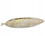 DREWNIANA PODKŁADKA DEKORACYJNA LIŚĆ ZŁOTY