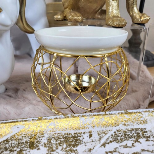 KOMINEK ZAPACHOWY NA OLEJKI ŚWIECZNIK ZŁOTY