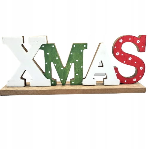 NAPIS DEKORACJA DREWNIANA "XMAS" ŚWIĘTA