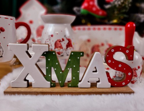 NAPIS DEKORACJA DREWNIANA "XMAS" ŚWIĘTA