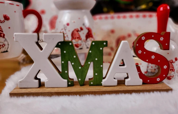 NAPIS DEKORACJA DREWNIANA "XMAS" ŚWIĘTA