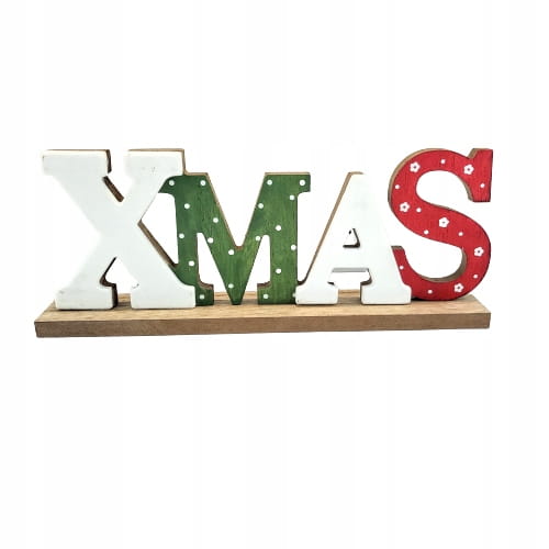 NAPIS DEKORACJA DREWNIANA "XMAS" ŚWIĘTA