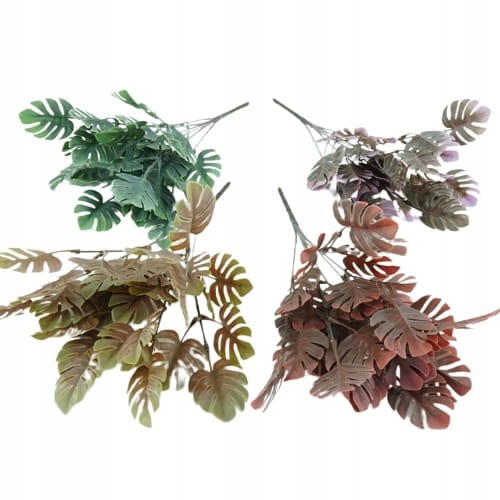 SZTUCZNA ROŚLINA MONSTERA MIX 4 KOLORY - 1 bukiet
