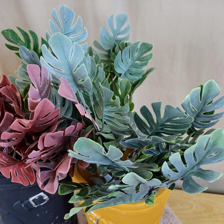 SZTUCZNA ROŚLINA MONSTERA MIX 4 KOLORY - 1 bukiet