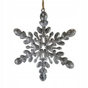 ZAWIESZKA AKRYLOWA ŚNIEŻYNKA GWIAZDKA SREBRNA