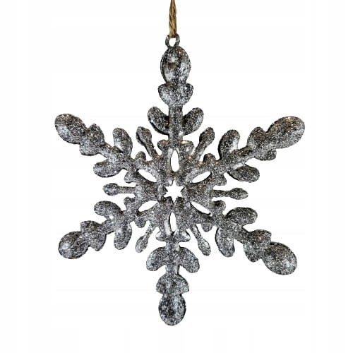 ZAWIESZKA AKRYLOWA ŚNIEŻYNKA GWIAZDKA SREBRNA