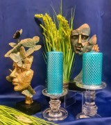 ŚWIECA CADIZ WALEC MAŁY FI7 TURKUS H11CM