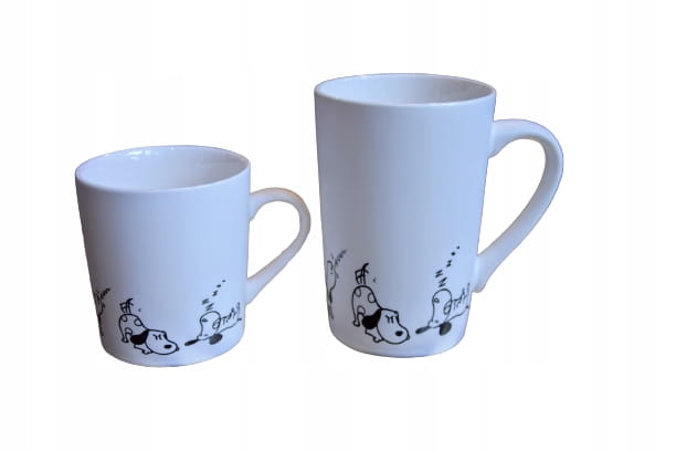 KUBEK PORCELANOWY Z PSAMI PIES  380 ML