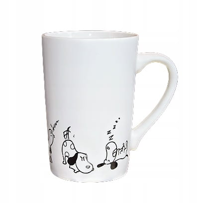 KUBEK PORCELANOWY Z PSAMI PIES  380 ML