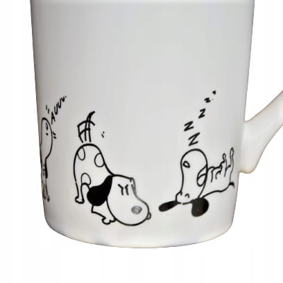 KUBEK PORCELANOWY Z PSAMI PIES  380 ML