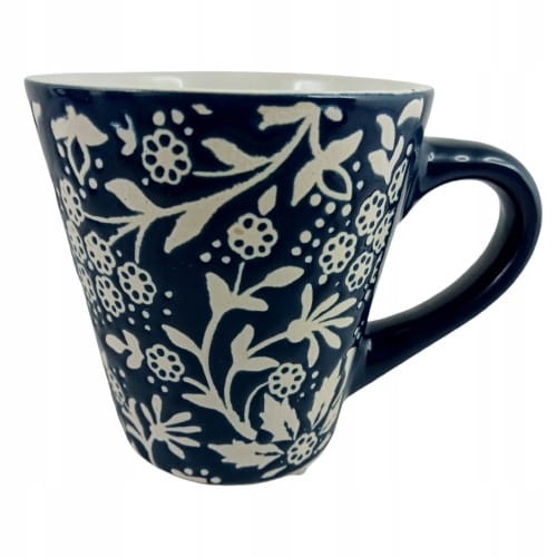 KUBEK CERAMICZNY BIAŁO-NIEBIESKI 80ML