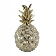 FIGURKA ANANAS DEKORACYJNY ZŁOTY PRZECIERANY 19,5CM