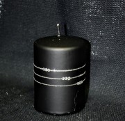 ŚWIECA KOLIA MAT CZARNY WALEC MAŁY 10CM