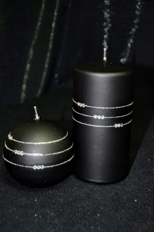 ŚWIECA KOLIA MAT CZARNY WALEC ŚREDNI 14CM