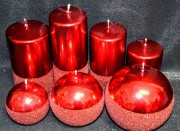 ŚWIECA OZDOBNA PRINCE WALEC FI8CM CZERWONA H14CM
