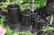 ŚWIECA OZDOBNA PRINCE WALEC ŚREDNI CZARNA H14CM