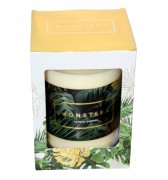 ŚWIECA ZAPACHOWA MONSTERA KOŚĆ SŁONIOWA W SZKLE