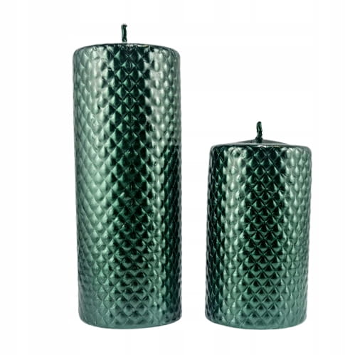 ŚWIECA OZDOBNA CADIZ WALEC DUŻY FI7 ZIELONY H11CM