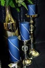 ŚWIECA BOLERO MAT WALEC GRANATOWY H18CM