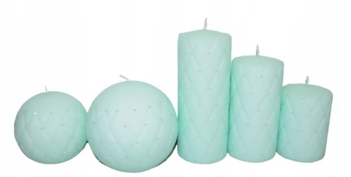 ŚWIECA FLORENCJA MAT MIĘTOWY H14CM