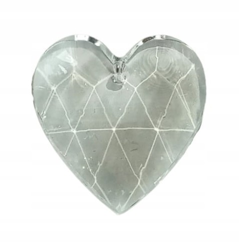 KRYSZTAŁKI KORALIKI SERCE FASETOWANE AKRYL 5 SZT