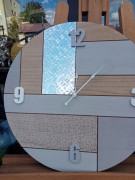 ZEGAR BEŻOWO-SREBRNY OKRĄGŁY