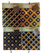 TOREBKA UPOMINKOWA S 23X18X8CM MIX 4 WZORY geometryczne wzory kolor: srebrno-złoto-czarny