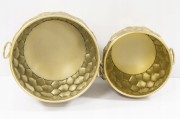 OSŁONKA DONICZKA METALOWA ZESTAW 2 SZTUKI ZŁOTA