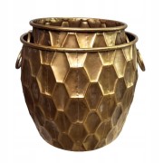 OSŁONKA DONICZKA METALOWA ZESTAW 2 SZTUKI ZŁOTA