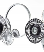 METALOWA DEKORACJA ŚCIENNA Z LUSTRAMI