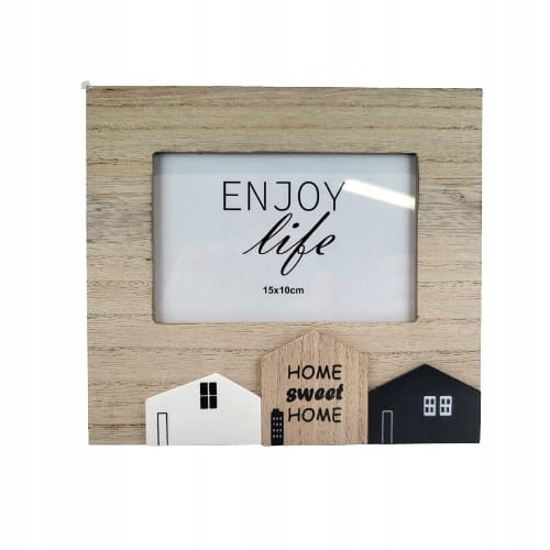 DREWNIANA RAMKA NA ZDJĘCIA Z DOMKAMI