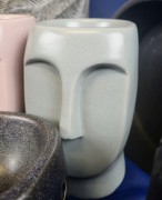 KOMINEK CERAMICZNY DO WOSKÓW, OLEJKÓW ZAPACHOWYCH TWARZ SZARY