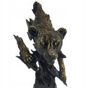 PANTERA PUMA NA PODSTAWIE CZARNO-ZŁOTA 38,5 CM