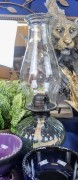 DUŻA SZKLANA LAMPA NAFTOWA Z BAWEŁNIANYM KNOTEM 33,5 CM