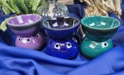 DUŻY GŁĘBOKI KOMINEK CERAMICZNY GRANATOWY GRANAT