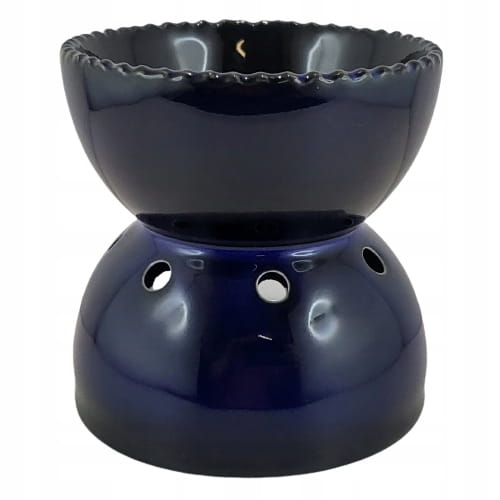 DUŻY GŁĘBOKI KOMINEK CERAMICZNY GRANATOWY GRANAT