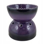 DUŻY, GŁĘBOKI KOMINEK CERAMICZNY NA OLEJKI KOLOR FIOLETOWY CIENIOWANY
