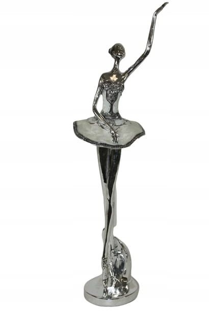 FIGURKA BALETNICA SREBRNO-PERŁOWA 50 CM