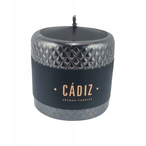 ŚWIECA CADIZ WALEC MAŁY FI9 CZARNY H8,5CM