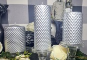 ŚWIECE CADIZ SREBRNY FI 9,5CM I FI 7CM