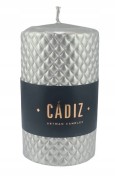 ŚWIECA CADIZ WALEC MAŁY FI7 SREBRNY H11CM