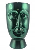 WAZON CERAMICZNY TWARZ ZIELONA 16X16X28CM